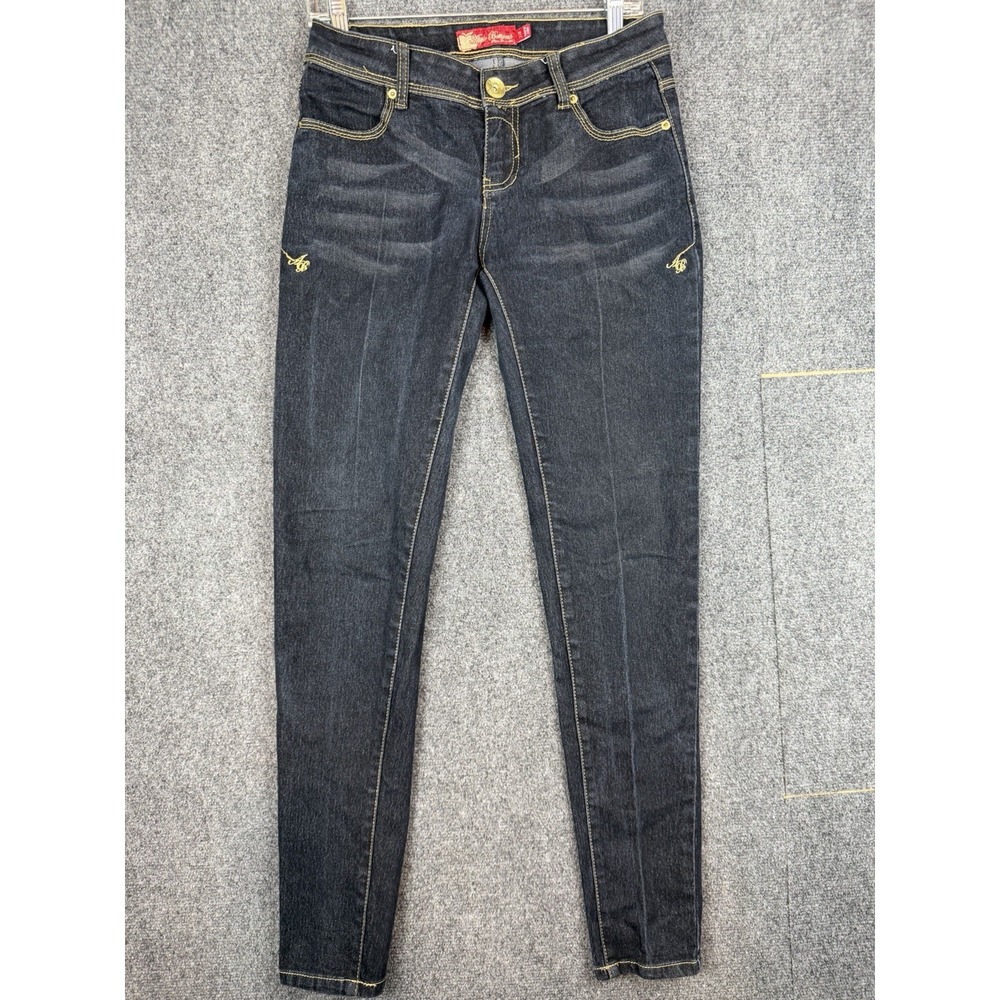 Y2K Apple Bottoms Skinny Jeans Womens 7/8(29x31) Dark Wash Denim Streetwear VTG - Picture 2 of 9